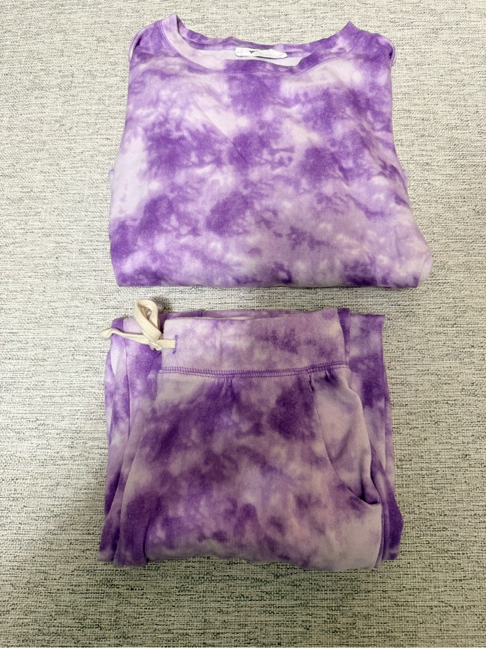 Purple Tie-Dye Sweatshirt and Jogger Set